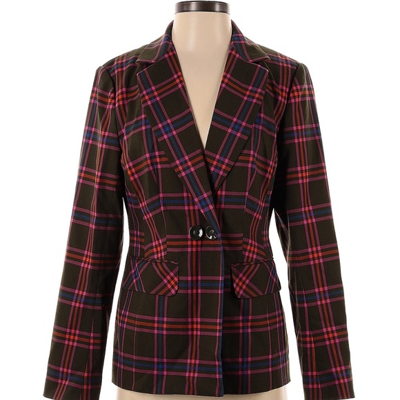 Trina Turk Plaid Blazer size 4 - Picture 1 of 4